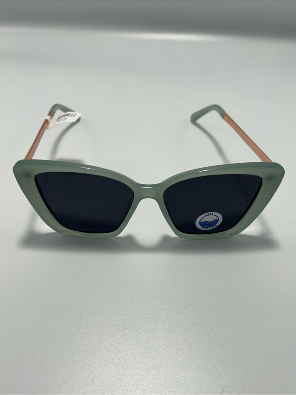 Sage Green Cat-Eye Women's Sunglasses with Dark Lenses - Picture 10 of 10